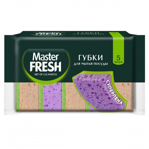 MF Губки суперпенящиеся 5 шт цветные